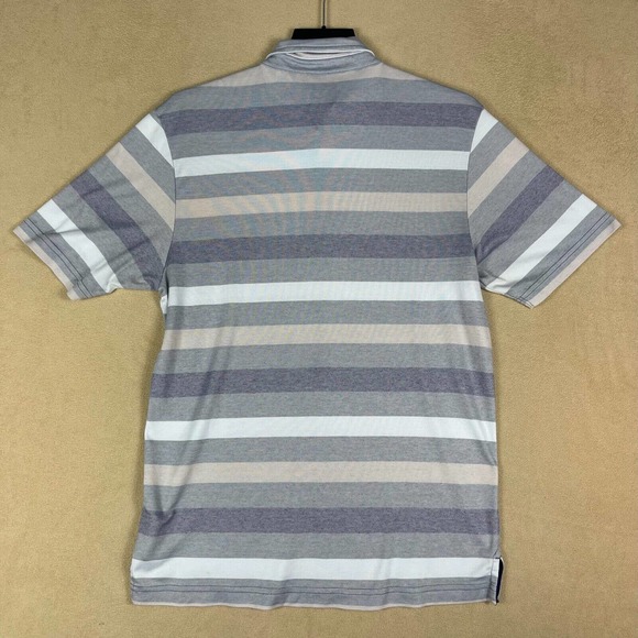 Travis Mathew Mens M Polo Golf Shirt Multicolor Striped Slim Fit Lightweight - Picture 11 of 12